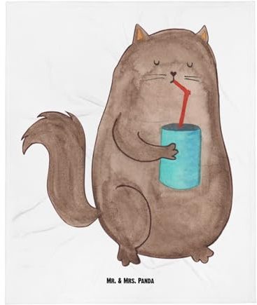 Mr. & Mrs. Panda Wohnzimmerdecke Katze Dose - Geschenk, Katzendeko, Mietze, Katzenmotiv, Wohndecke, Kater, Sofadecke, Wolldecke, Katzen,