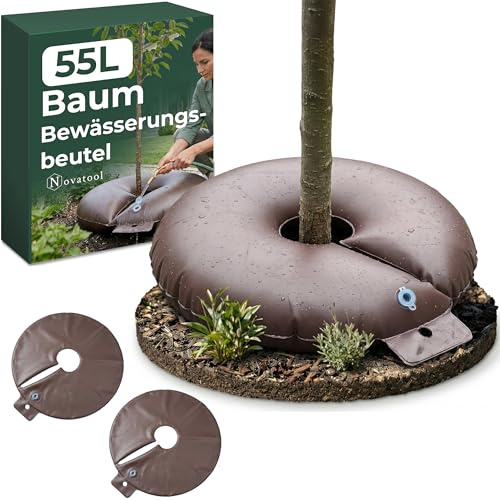 Novatool 3X Säcke für Baumbewässerung 55 Liter Grün Bewässerungsbeutel aus robustem PVC Baumsäcke Bewässerung Baumbewässerung Säcke Wasserbeutel Baum
