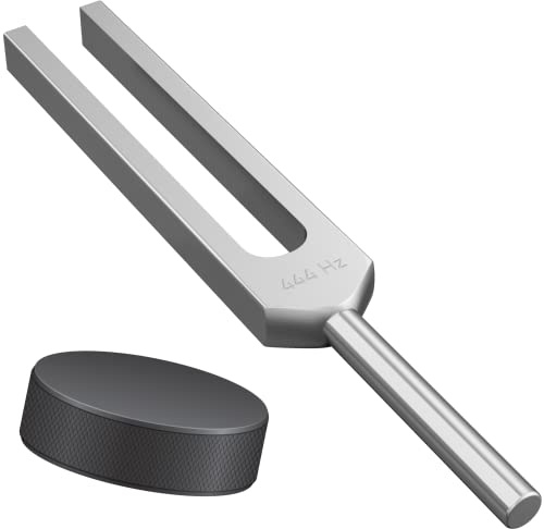 444Hz Tuning Fork for Sound Healing and Meditation with Hockey Puck Activator