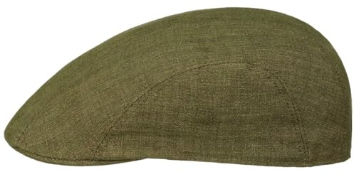 Stetson Madison Leinen Flatcap Schirmmütze Delave-Optik Herren und Damen Frühling Sommer grün 57 cm