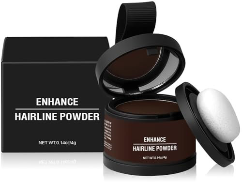 Ansatzpuder, Haarpuder zum Füllen Sie Haarlücken, Schweißfestes Haar Puder zum Ansatz Kaschieren, Ansatzpuder Haaransatz Kaschieren, Haarpuder für Ausbesserung der Wurzeln (Dunkelbraun, 1)
