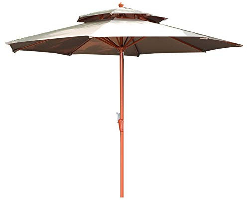 ASumPio Ombrelloni Marroni Per Portico Da Spiaggia A Bordo Piscina, Baldacchino Compatto E Resistente Con Presa D'Aria E Manovella, 270 Cm