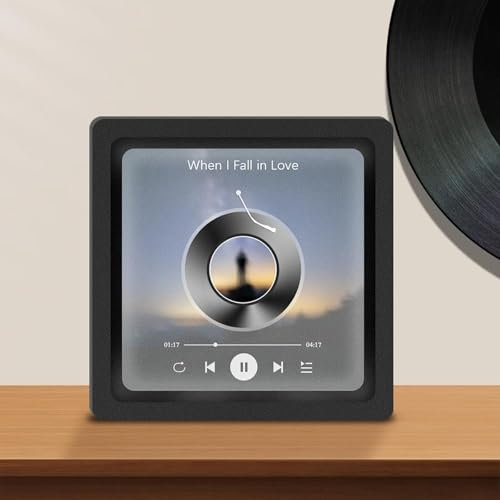 Custom Album Fridge Magnet with Photo, Personalised Song Refrigerator Magnet with Built-in Music Code Player,Personalized Picture Magnets for Refrigerator,Gifts for Couples,Adjust Volume