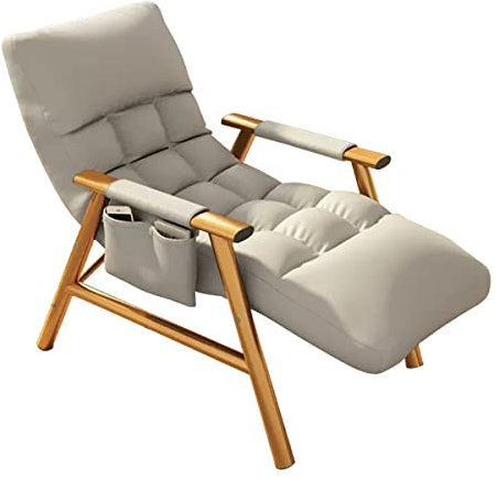 Comfy Relaxsessel für Schlafzimmer, moderner Sessel mit Stahlrahmen, Dunkelgrau