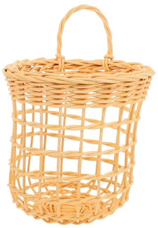 OFFSCH Geflochtener Mini Korb Hängender Blumenkorb Dekorativer Aufbewahrungskorb Rattan-obstkorb Für Zuhause Haushaltskorb Zur Obstaufbewahrung