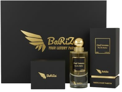BaRiZzi presentförpackning i guld | bildoft | kroppsdoft | oud-doft | hållbar | perfekt som gåva | presentidé | 80 ml (Oud Intenso)