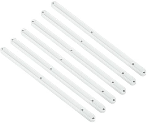 QUARKZMAN Guide Scorrevoli per Cassetti, 6pz 300mm - Guide Scorrevoli in Plastica Guide Montate Lati Scanalature per Cassetti Armadi Tavolini Notte Comodini(Bianco)