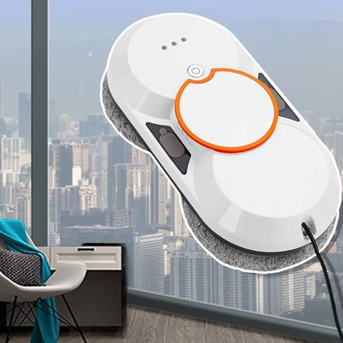 Window Cleaning Robot - 5600pa Dual Direction Auto-Spray Smart Window Cleaner With Remote Control/Smart Navigation,For All Smooth Surfaces, With Cleaning Cloth/Safety Rope,White