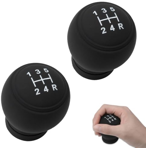 NHQZ 2 Pcs Funda Pomo Cambios Marcha Coche Antideslizante,5 Marchas Palanca de Velocidad de Coche,Funda Pomo Palanca de Cambios,Pomo Palanca de Cambios Universal,Funda Palanca Cambio de Marchas(2Pcs)