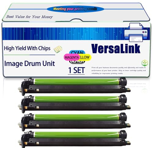Compatible for Xerox VersaLink C8000 Image Drum Unit VersaLink C8000DT C8000W C9000DT Printers, High Yield 190000 Pages, with Chip (4-Pack BK/C/M/Y)