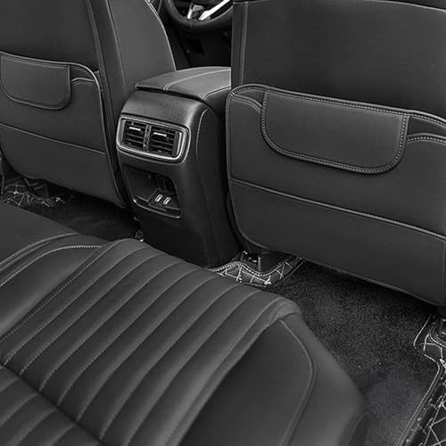 2 Pièce Protecteur de Dossier de siège de Voiture pour Skoda Elroq 2024 2025, Protections de Dossier de siège en Cuir Protections de Sièges Arrière Anti-salissures,Black