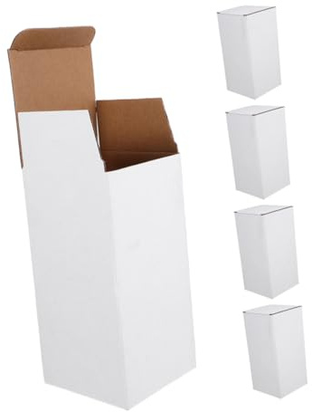 Homoyoyo Boîtes D'emballage en Carton Blanc Recyclables, 5 Pièces, Faciles à Assembler, pour L'expédition Transport de Colis Personnels