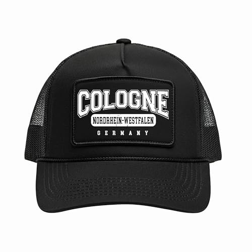 UGLYSHIRT Cologne College City Cap | Köln Basecap Herren – Verstellbare Mütze mit Stadtbezug Nordrhein-Westfalen – Schwarze Schirmmütze Streetwear