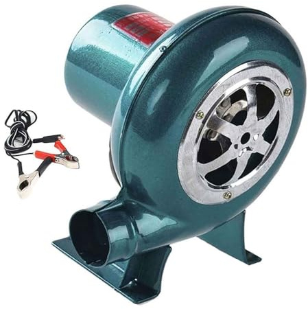 JOUFNING Centrifugalgrillar luftfläkt – 12 V elektrisk smed smidesfläkt med regulator, pump med variabel hastighet, kompakt bostäder brandstartare flamspänning (ingen regulator, 40 W)