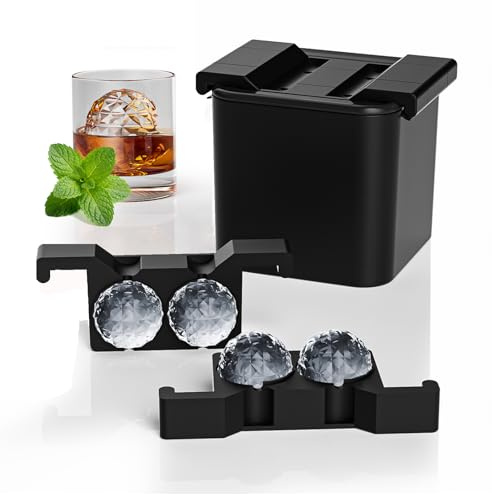 Clear Ice Maker, 6cm Clear Ice Balls for Bourbon Whisky Cocktail | Clear Ice Moulds Gift for Birthday, Food Grade Large Ice Ball Moulds, BFA FREE Diamond Ice Sphere Maker