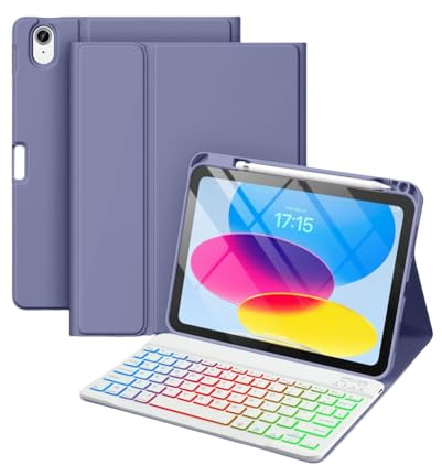 Funda con Teclado para Tablet Honor Pad 10 12,1 Pulgadas 2025, Teclado inalámbrico Bluetooth, Funda Protectora de Silicona Suave con Borde y Soporte, con Soporte para lápiz Integrado
