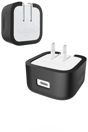 1PC Silicone Case for A-pple 40W Charger Power Plug - Shockproof Dustproof Cover, Soft Anti-Scratch Protective Skin Shell for Apple USB-C Charger (Black)