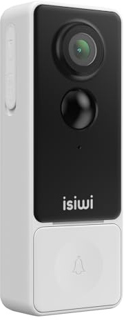 Isiwi Dlin+ Videocitofono Smart Wi-Fi a Batteria, Videocampanello 2K con Visione Notturna, Rilevamento Persone intelligente AI, PIR, Audio Bidirezionale, IP65, Alexa/Google ISW-ITCBT3MP