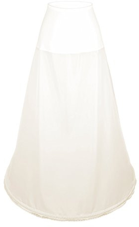 Flora 1-Hoop Spandex Waistband Bridal Wedding Petticoat/One Hoop Prom Underskirt,Medium Full Skirt (Large-XLarge, IVORY)