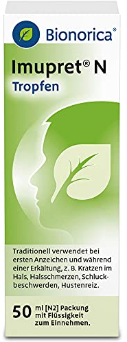 Imupret® N Tropfen – können bei beginnender Erkältung die Erkältungserreger bekämpfen, die Erkältungsabwehr stärken und den Erkältungsverlauf mildern, mit 7-Pflanzenkombination, 50 ml Tropfen