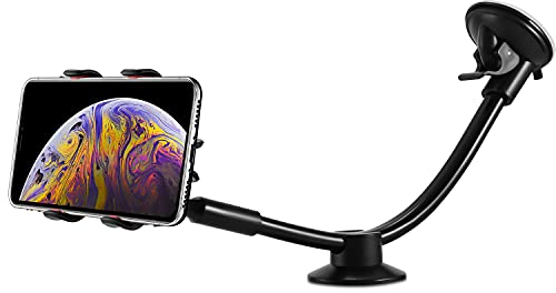 ipow Supporto Telefono Auto Porta Cellulare Auto Supporto Smartphone per Parabrezza 360 Gradi di Rotazione, Regolabile Supporto Cellulare con Ventosa per iPhone Samsung Huawei Xiaomi e GPS