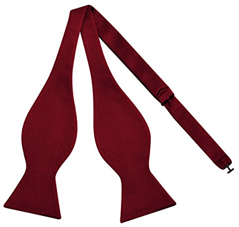 Alizeal Mens Solid Self Bow Tie Jacquard Woven Bowtie, Maroon
