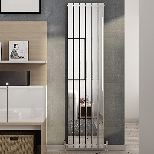 ELEGANT 1800 x 452 mm Chrome Single Vertical Column Radiator | Flat Panel Designer Radiator for Bathroom, Bedroom, Kitchen