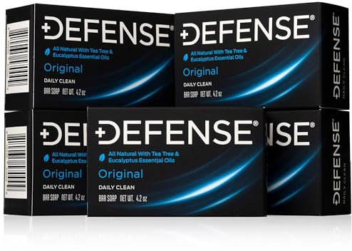 Defense Soap 5pk All Natural Tea Tree Bar Soap for Men | Made by Wrestlers with Tea Tree Oil & Eucalyptus Oil to Promote Healthy Skin