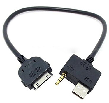 System-S Auto USB und 3.5mm Klinke für iPhone iPod 30-pin Anschluss Kabel für Hyundai Kia Mdi 25 cm