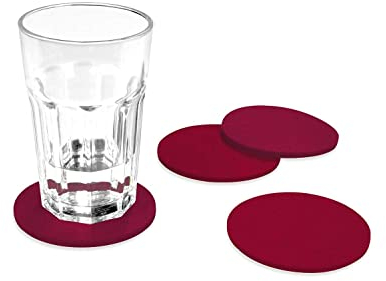 FILU Sottobicchiere in Feltro Rotondo, Confezione da 8 (Colore e Dimensioni selezionabili)