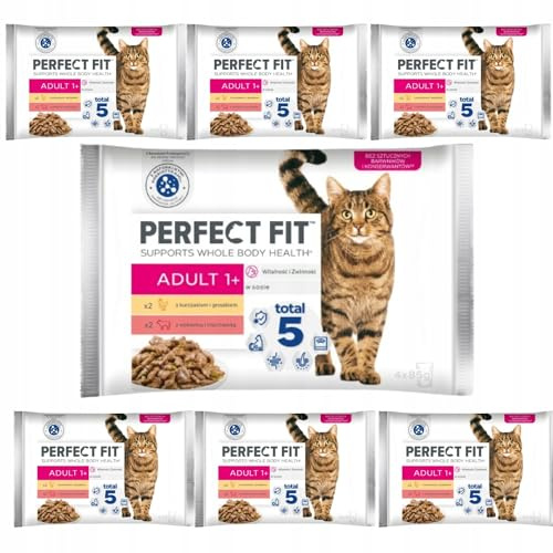 Adult 1+ Katzenfutter nass in Sauce mit Huhn und Rind 28 Portionsbeutel à 85g (7x4x85g)