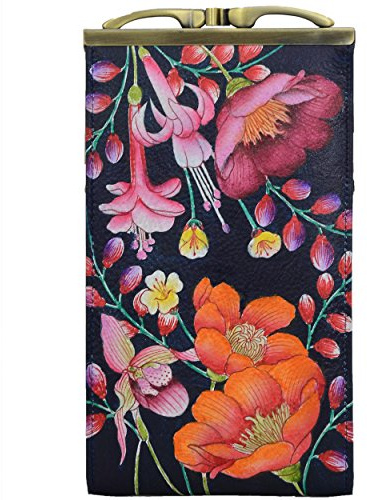 Anuschka Brillenetui aus echtem Leder, handbemaltes Etui für zwei Brillen - Moonlit Meadow