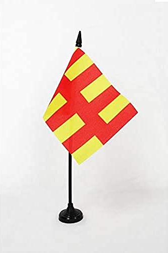 AZ FLAG - Northumberland county Table Flag 4'' x 6'' - Northumberland county Office Mini Banner 100% Polyester 15 x 10 cm - Mini Desk Flag with 10'' Pole and Black Plastic Base
