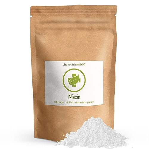 Nicotinsäure (Niacin) Pulver 100 g - mit FLUSH-Effekt - Geruchlos - Vitamin B3