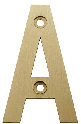 Front Door Letters 3 Inch Satin Brass Letters A-D (A)