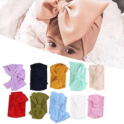10st båge pannband nylon elastiskt huvud wrap hårband, barn baby spädbarn hår tillbehör DIY tyg hårband baby rosett hår bälte
