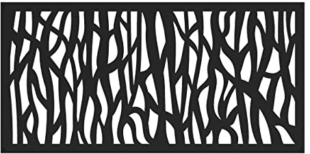 Barrette Outdoor Living 73030564 Sprig Decorative Screen Panel, Black