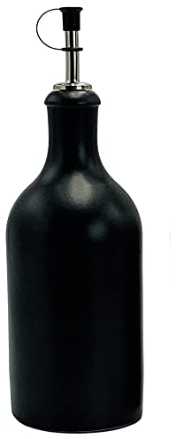 mikken Ölflasche 500 ml Steingut schwarz mit Ausgießer Made in Germany