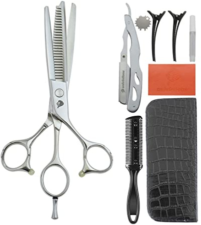 NA Tijeras de peluquería Profesional de 6,5 Pulgadas Multifuncional Dos en una Tijeras de Pelo Accesorios de Peluquero JanPanose Acero Corte de Acero Thearning Integrated Shears