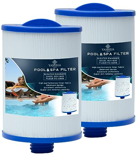 Spa Filters for Hot Tub Filter, PWW50 Filter Replacemen, Compatible for PWW50 Hot Tub Filter, for Unicel 6CH-940, for Filbur FC-0359, for Waterway Plastics 817-0050 (2)