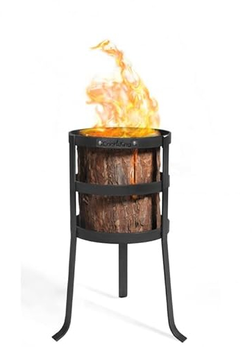 Feuerkorb für Schwedenfeuer „Malmo“ Feuersäule aus Stahl Gartenfackel als Wärmequelle und Deko CookKing