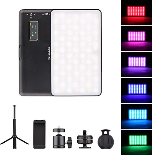 Molyrrd W140 RGB LED Video Light Kit, LED Camera Light CRI95+ 2500K-9000K Dimmable with Desktop Tripod Ballhead Phone Holder Clip Cold Shoe Adapter for Photography, Video, YouTube, TikTok