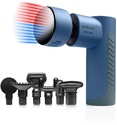medisana MG 600 massagepistol, Elektrisk massageapparat, Avslappning och muskelavslappning, Värme- och kylfunktion, Inkl; 7 massagetillsatser och 3 vibrationsnivåer
