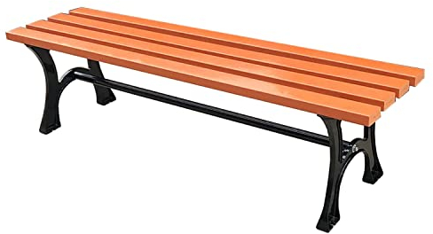 ZMYJTO Outdoor-Gartenterrassenbank, Outdoor-Bänke Wetterfest, Patio-Gartenbank, Metall-Parkbank, Gartenmöbel, Stuhlbeine aus Aluminiumguss + Kunststoff-Holz-Stuhloberfläche, für den Garten (Color :