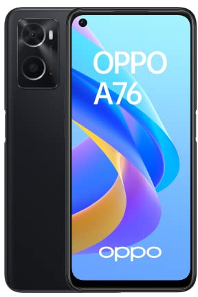 OPPO A76 - Smartphone 4G Débloqué, 4 Go RAM + 128 Go Extensible, Écran Confort 90Hz + Capteur Frontal 8 MP, Batterie 5000 mAh, Jusqu’à 2,5 Jours d’autonomie, Noir [version FR] (Reconditionné)