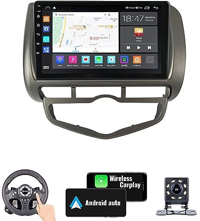 Radio de Coche Bluetooth Android para Honda Jazz city 2002-2007 Android 10 Autoradio 9 Pulgada Car Stereo Apoyo Dab 4G WLAN Bluetooth Carplay Mandos de Volante Split Screen ( Color : L200 2+32G )