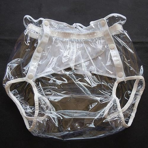 Adult Plastic Pants, Full Transparent Panties, Adult Incontinence Plastic Diaper Pants, PVCincontinence Elastic Band Plastic Reusable Pants, Suitable for Adult Men and Women
