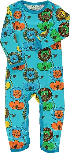 Småfolk Baby Body Suit Ls, Lion spädbarn och småbarn kostymer, Blå atoll, 74 cm