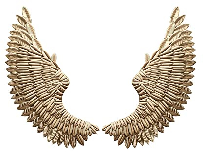 Flügel Wanddekoration, Wandobjekt Engelsflügel, Wanddeko Engel Wandhänger Eisen Wandskulpturen Flügel, für Kinderzimmer Schlafzimmer Wohnbereich Wanddekoration, 38cm*100cm, Gold