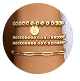 Krfy Armband Damen Gold Armband mit Buchstaben S 14K Gold Vergoldete Edelstahl Armkette für Frauen Teenager Mädchen Charme Armband Schmuck Armbänder